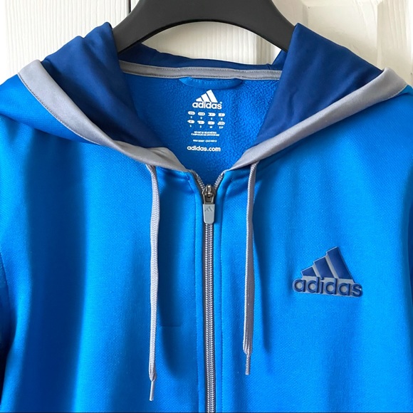 3/$30 Adidas Blue Full-Zip Hoodie - Picture 2 of 9